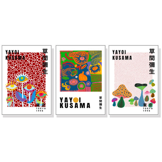 Artist Series - By Yayoi Kusama Set Of 3 White Framed Canvas 60cmx90cm