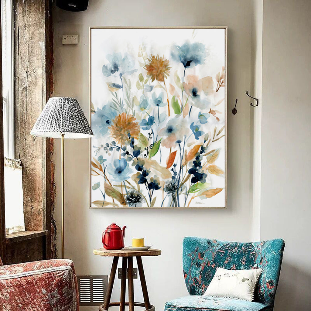 Floral Beauty Gold Framed Canvas Set Of 2 60cmx90cm