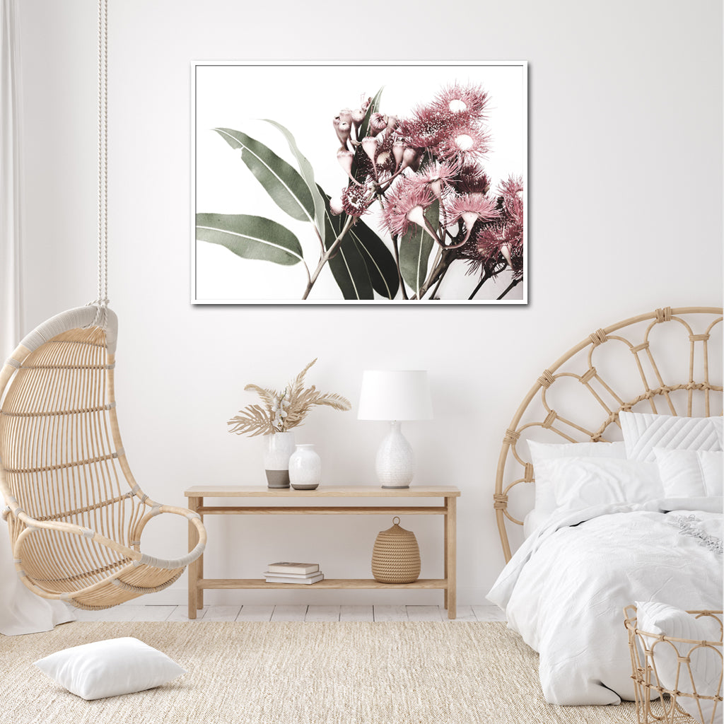 Amongst The Gum Trees White Framed Canva 70cmx100cm