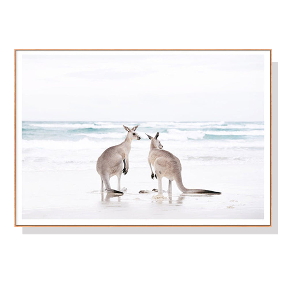 Roos Day At The Beach Wood Frame Canvas 70cmx100cm