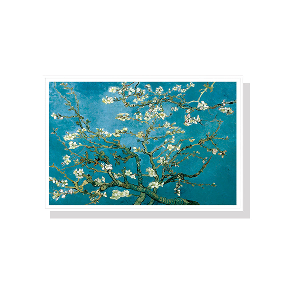 Van Gogh Almond Blossom White Frame Canvas 60cmx90cm