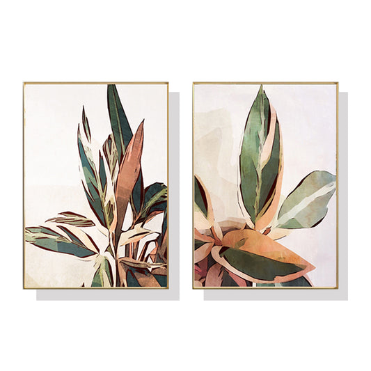 No Water Required - Set of 2 Gold Framed Canvas Wall Art 50cmx70cm