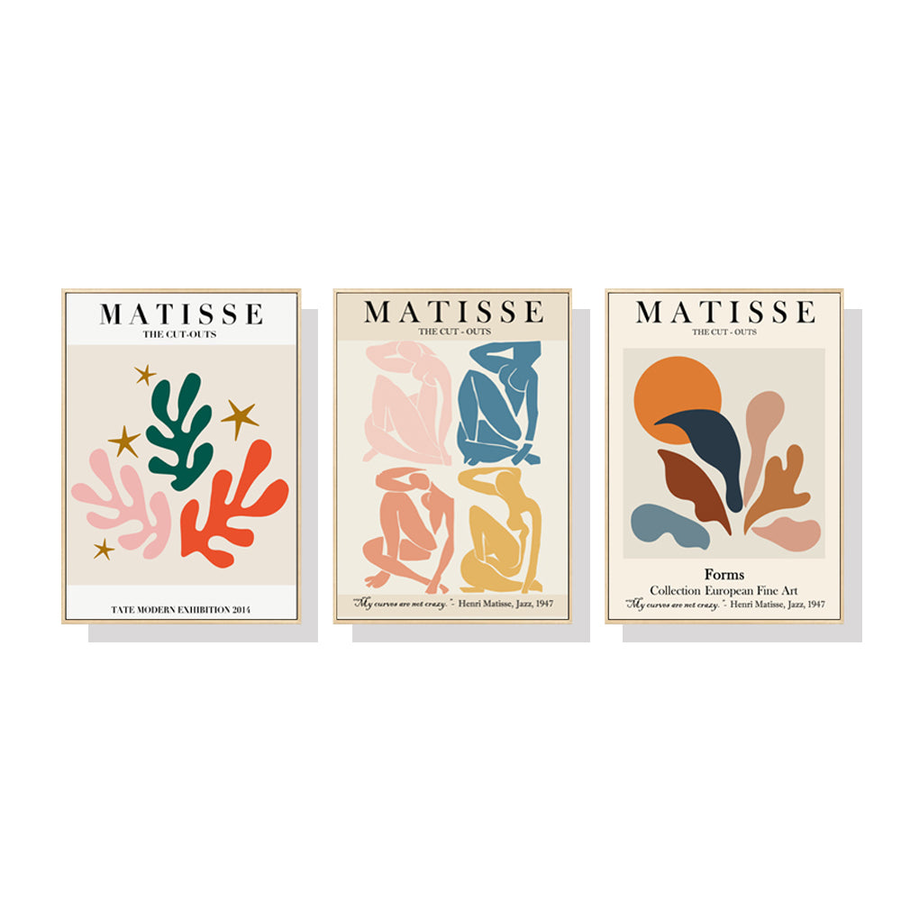 Artist Series - Henry Matisse Set Of 3 Wood Framed Canvas 60cmx90cm