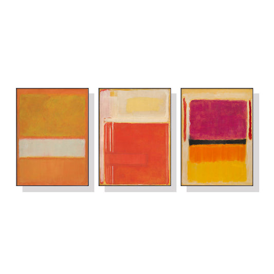 Vivid Abstract Set of 3 Black Frame Canvas Wall Art 60cmx90cm