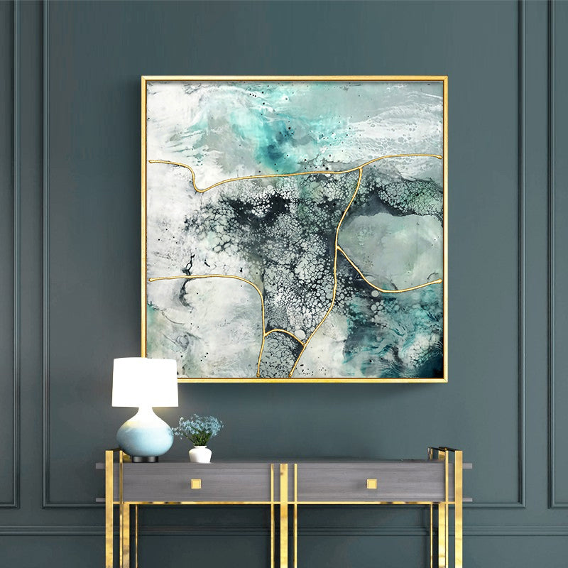 Do You See The Sea? Set Of 2 Gold Frame Canvas Wall Art 70cmx70cm