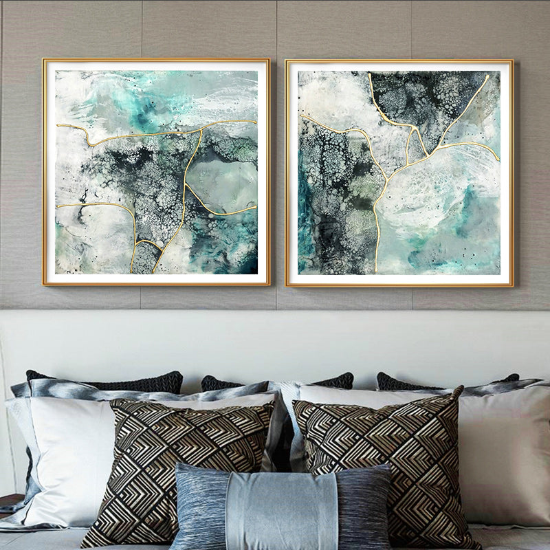 Do You See The Sea? Set Of 2 Gold Frame Canvas Wall Art 70cmx70cm