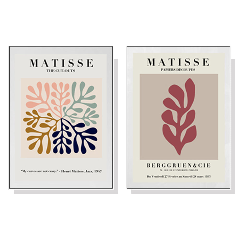 Artist Series - Henri Matisse Set Of 2 White Framed Canvas 80cmx120cm