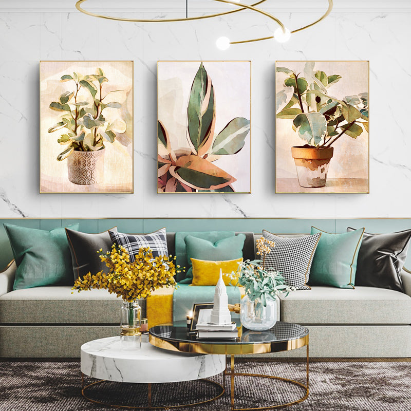 Green Thumb Set Of 3 Gold Frame Canvas 70cmx100cm