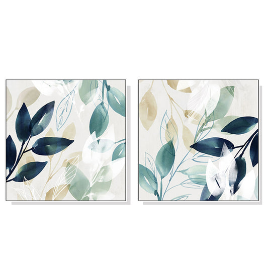 Through The Foliage Set Of 2 White Framed Canvas 100cmx100cm