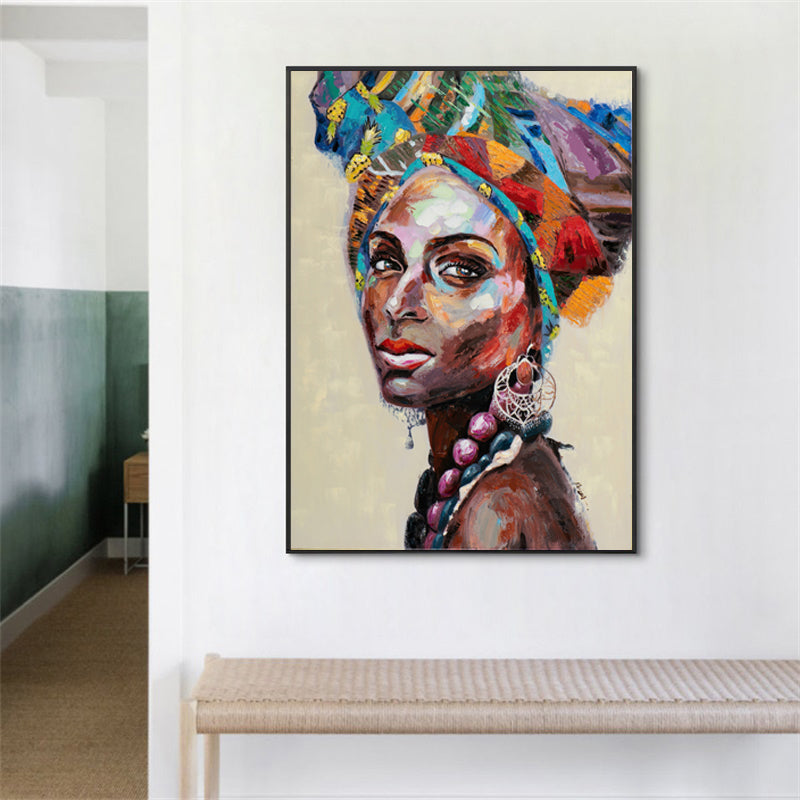 African Women Set Of 2 Black Framed Canvas 90cmx135cm