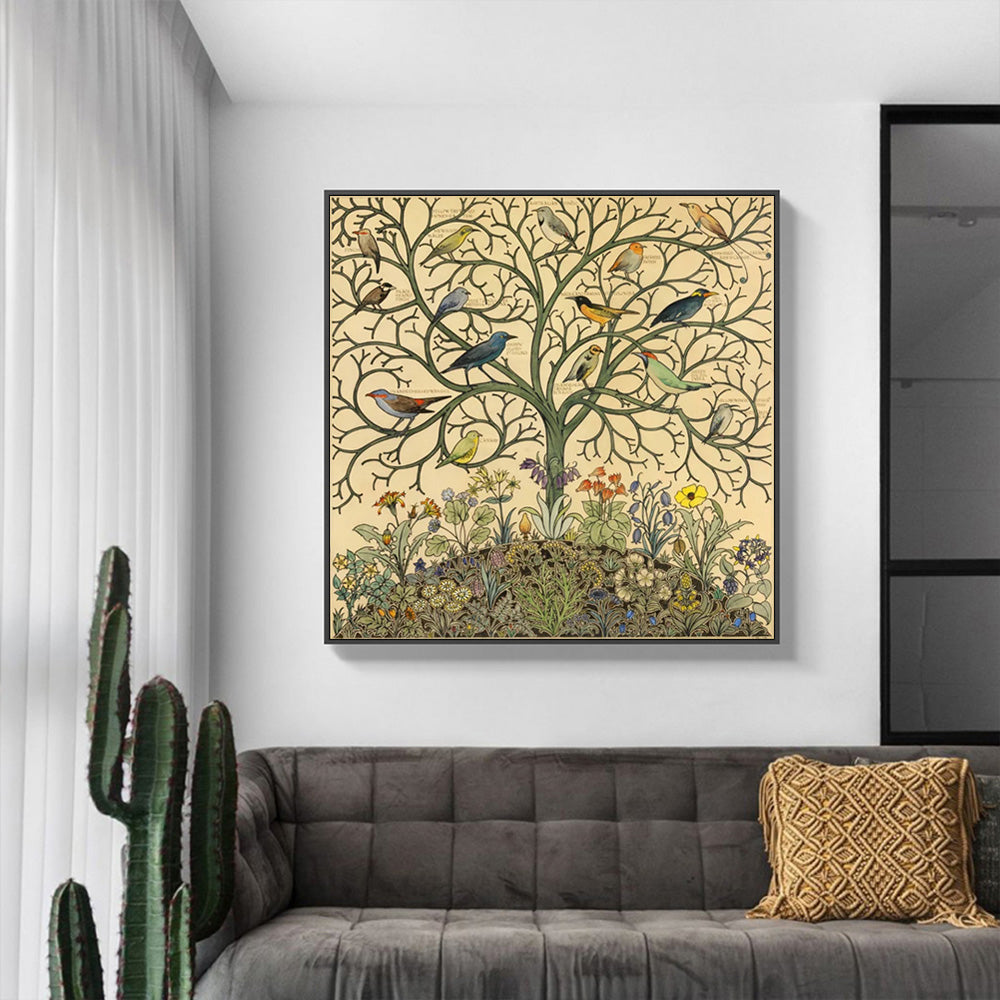 'Yggdrasil' Black Framed Canvas 90cmx90cm