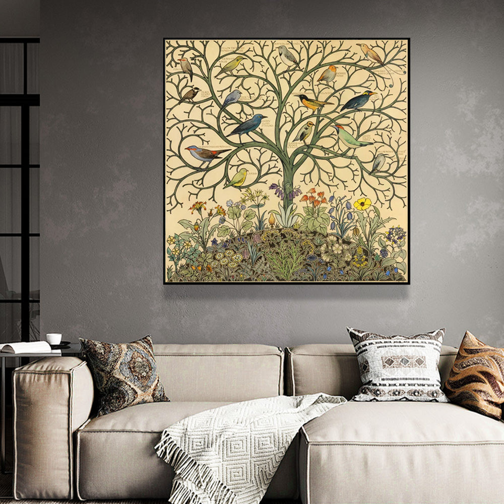 'Yggdrasil' Black Framed Canvas 90cmx90cm