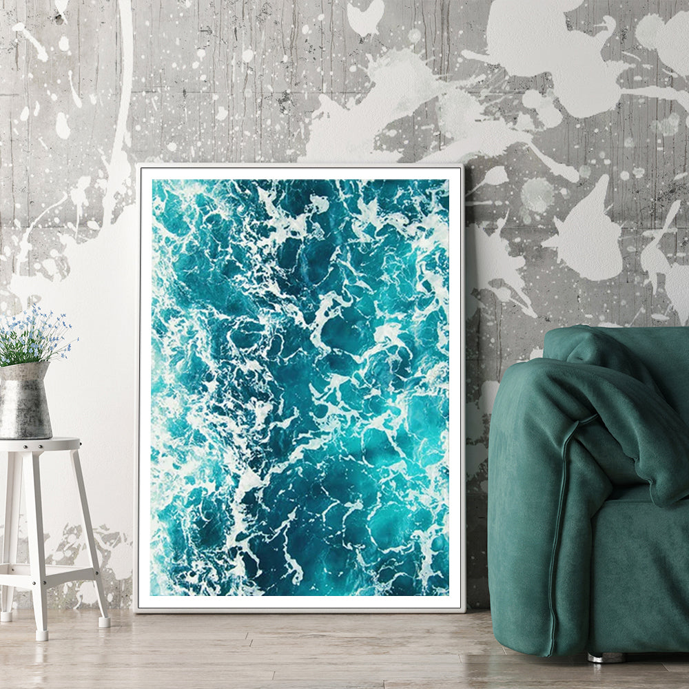 Sea The Serenity White Framed Canvas 90cmx135cm