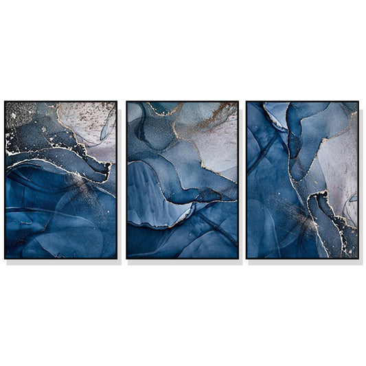 Terrestrial Views Set Of 3 Black Frame Canvas 70cmx100cm