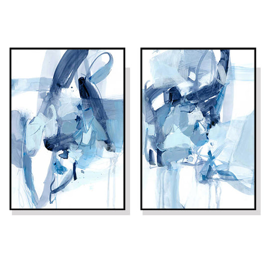 Got The Blues? Set Of 2 Black Framed Canvas 80cmx120cm