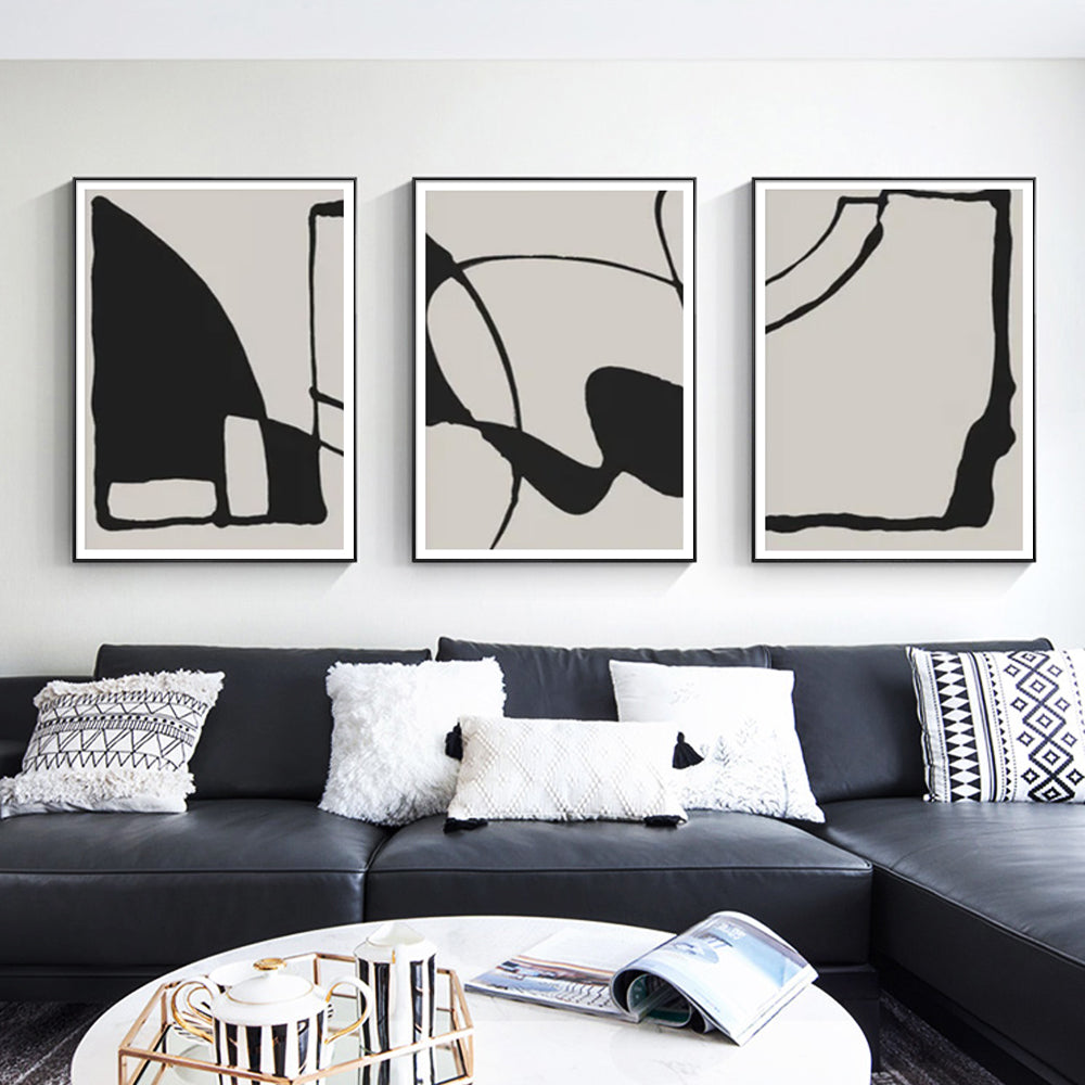 What Do YOU See? Peeking Through Set Of 3 Black Framed Canvas 70cmx100cm