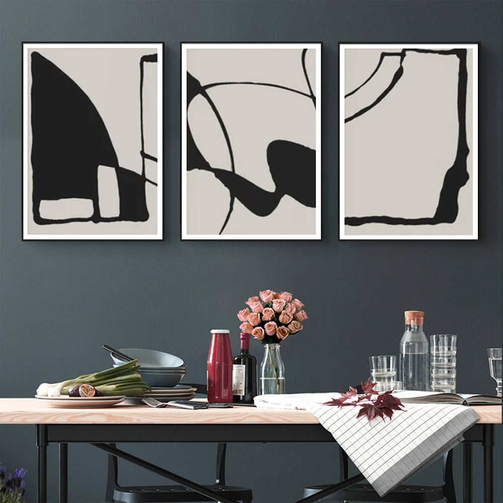 What Do YOU See? Peeking Through Set Of 3 Black Framed Canvas 70cmx100cm