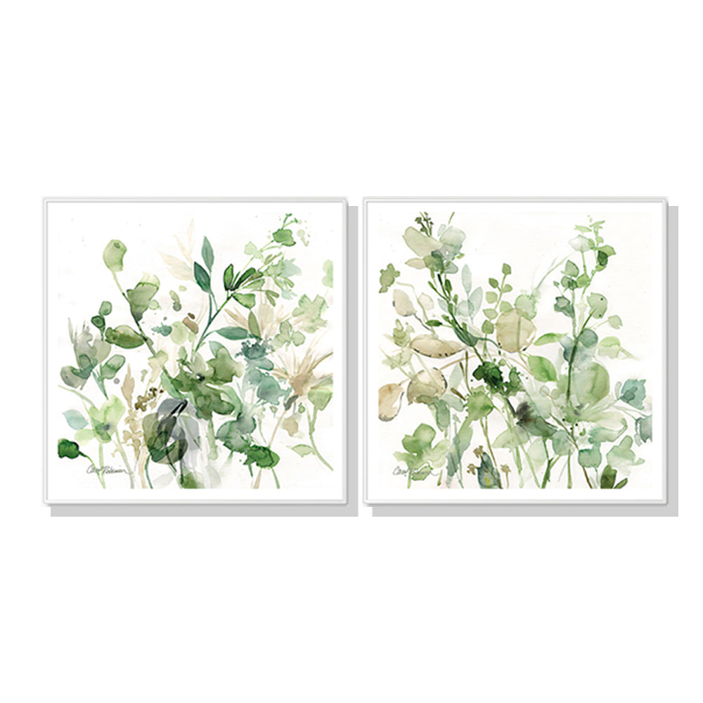 Artist Series - Carol Robinson Set Of 2 White Framed Canvas 80cmx80cm