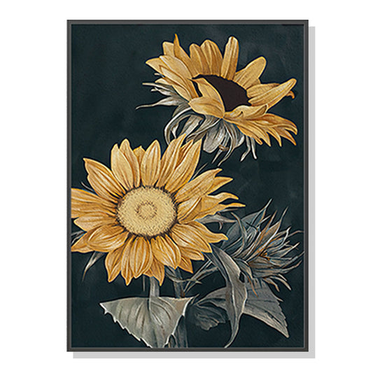 Stunning Sunflowers Black Framed Canvas 90cmx135cm