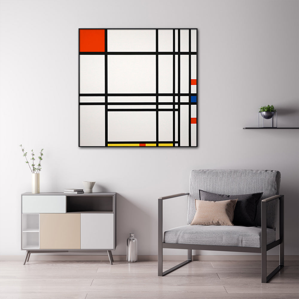 Artist Series - Piet Mondrian Black Framed Canvas 100cmx100cm