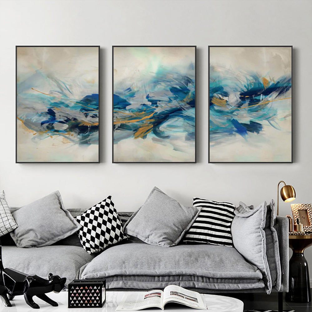 Exploring The Cosmos Set Of 3 Black Framed Canvas 70cmx100cm