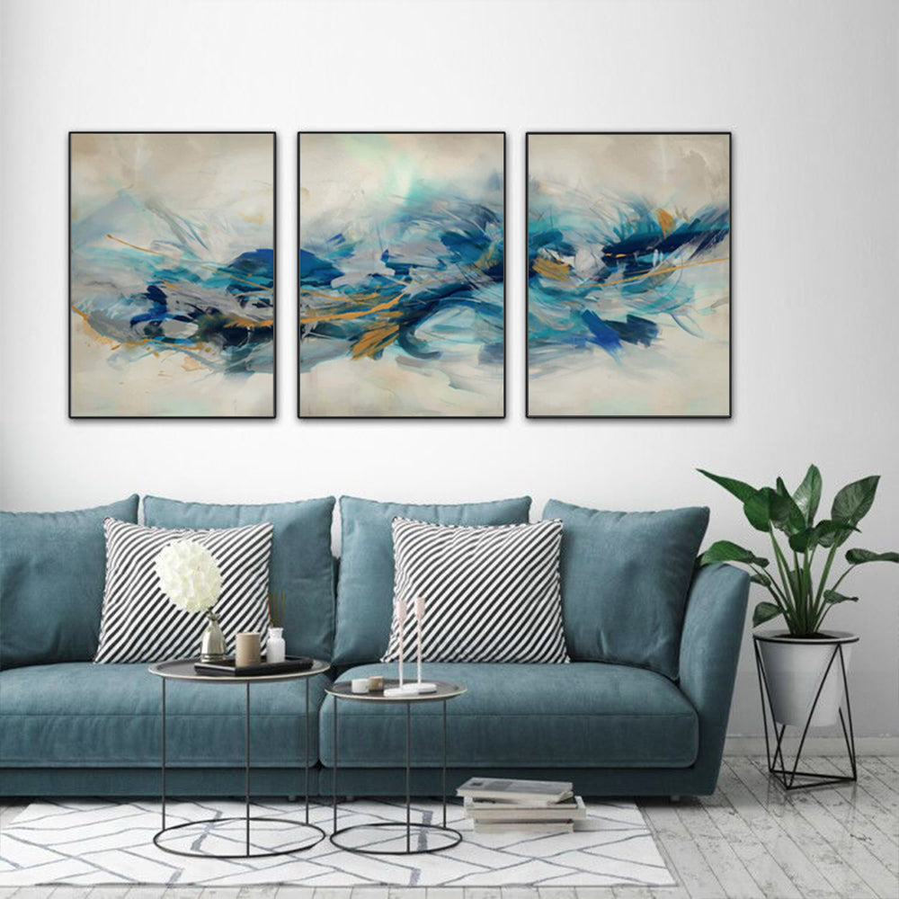 Exploring The Cosmos Set Of 3 Black Framed Canvas 70cmx100cm