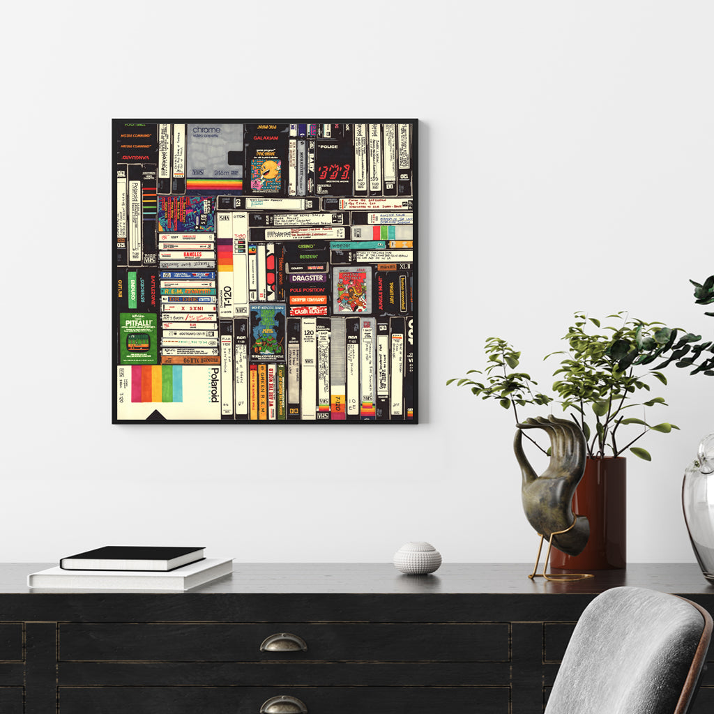 Movie Night Black Frame Canvas 100cmx100cm