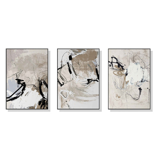 Lost In A Murky Sea Set Of 3 Black Frame Canvas 80cmx120cm