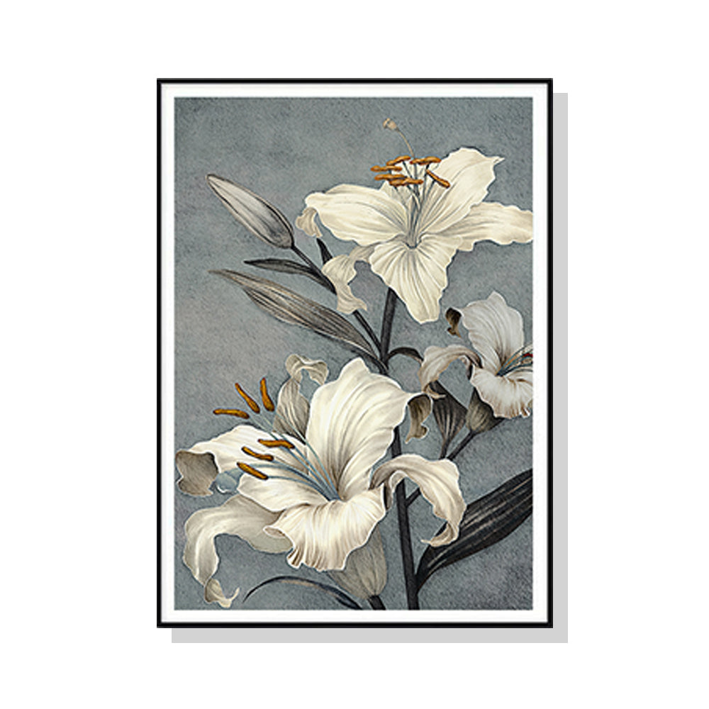 Delicate As A Flower Black Framed Canvas 100cmx150cm