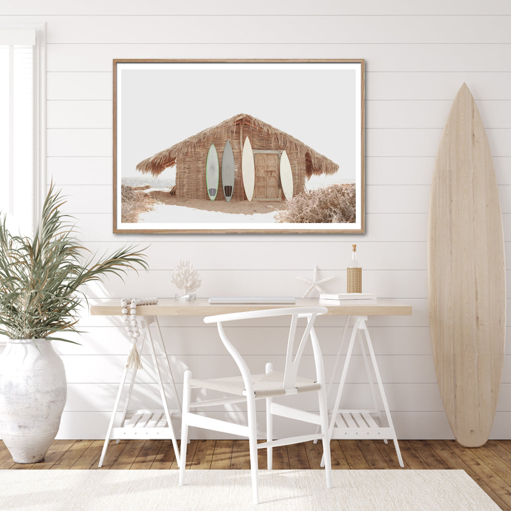 Surfers Home Wood Framed Canvas 80cmx120cm