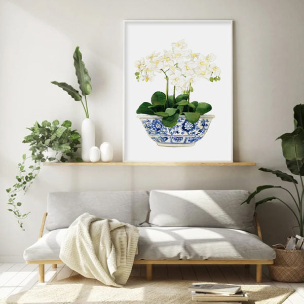 Potted Beauty Set Of 2 White Framed Canvas 80cmx120cm