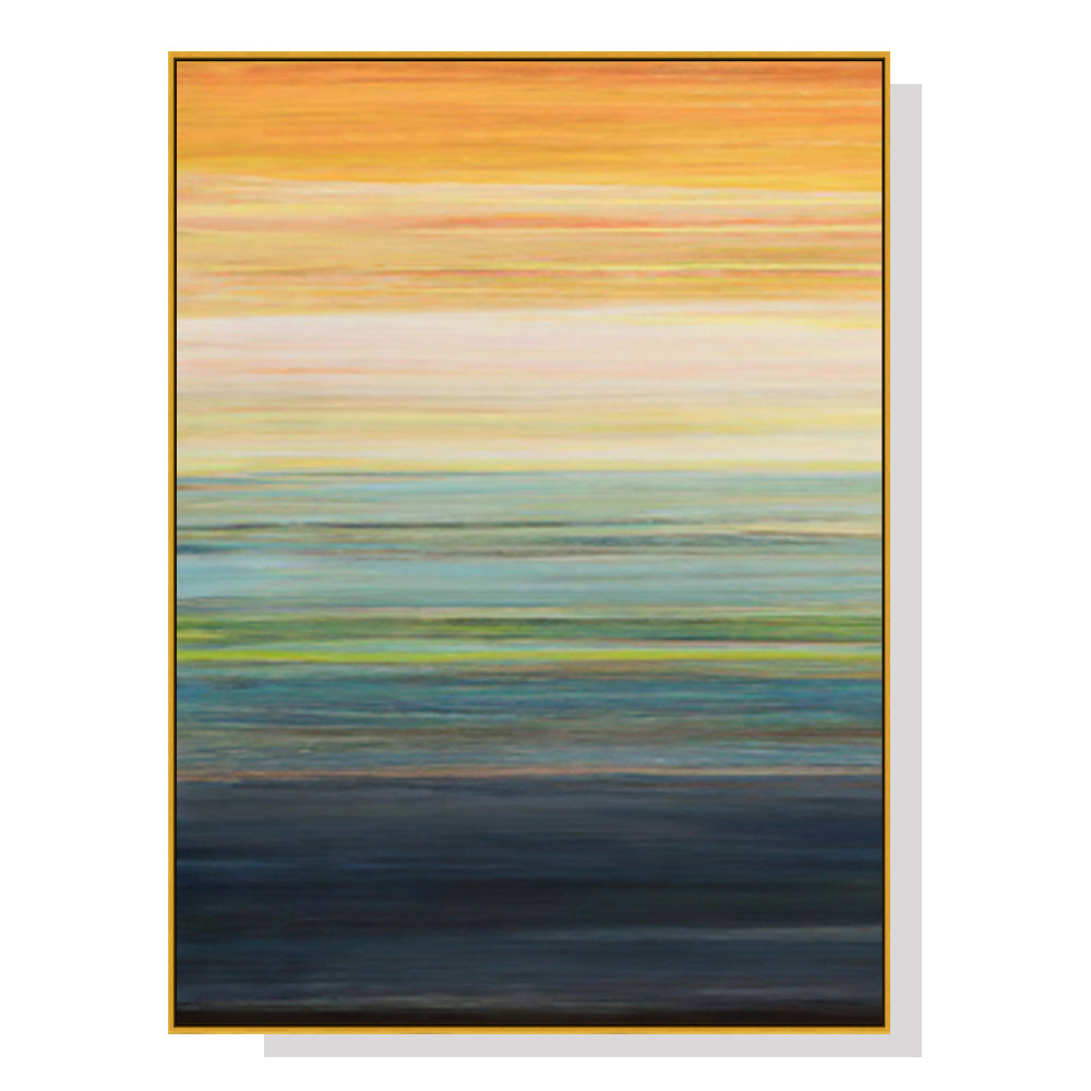 Rainbow Sunrise Gold Framed Canvas 80cmx120cm