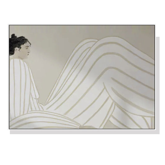 Long Legs White Framed Canvas 100cmx150cm