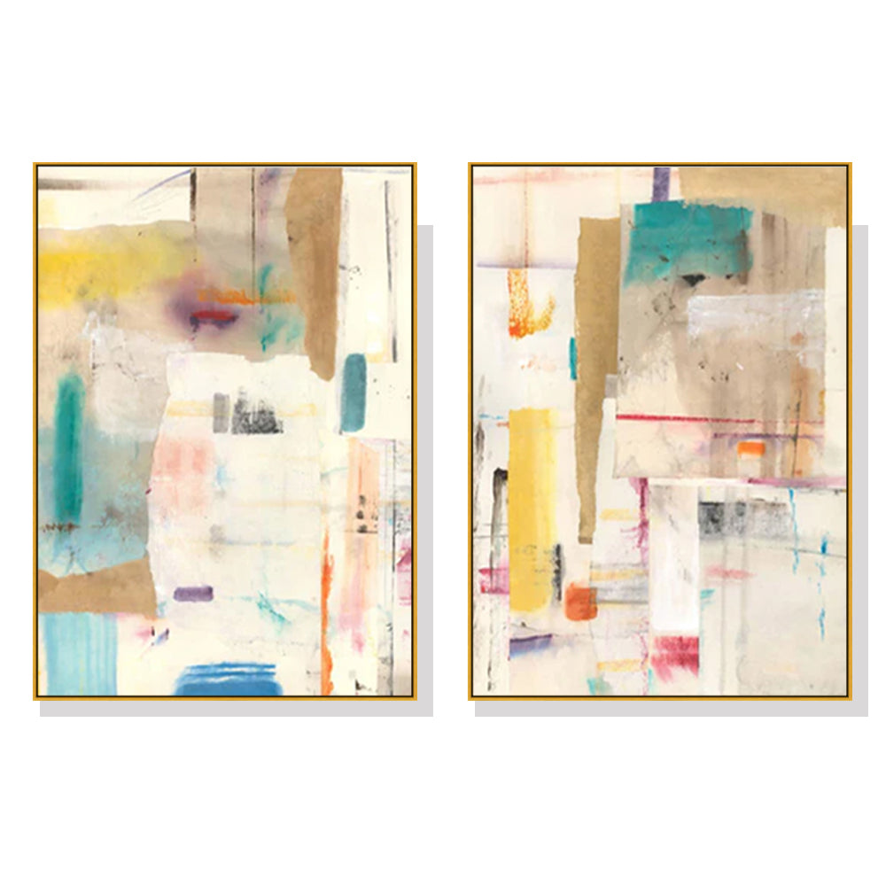 Artist Series - Jean Kenna Set Of 2 Gold Framed Canvas 90cmx135cm