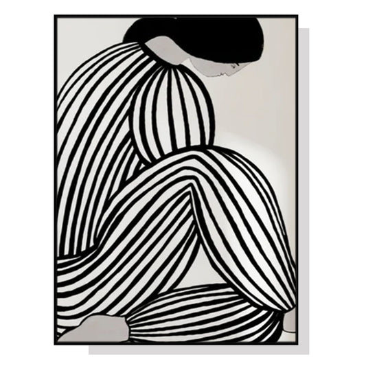 Strike An Arty Pose Black Framed Canvas  100cmx150cm