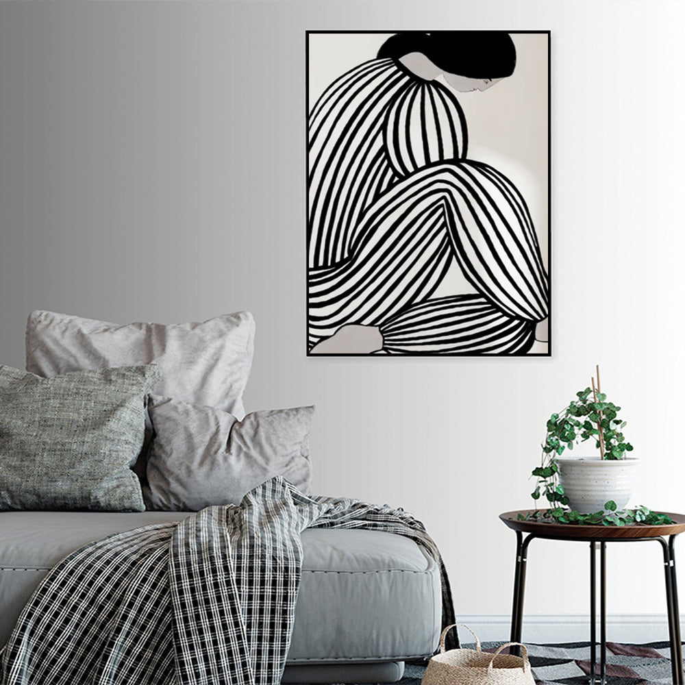 Strike An Arty Pose Black Framed Canvas  100cmx150cm