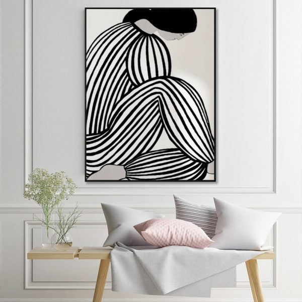 Strike An Arty Pose Black Framed Canvas  100cmx150cm