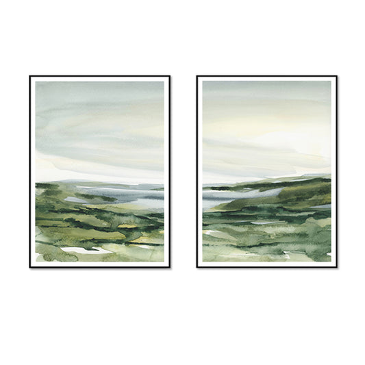 Serene Scenes Set Of 2 Black Frame Canvas 50cmx70cm