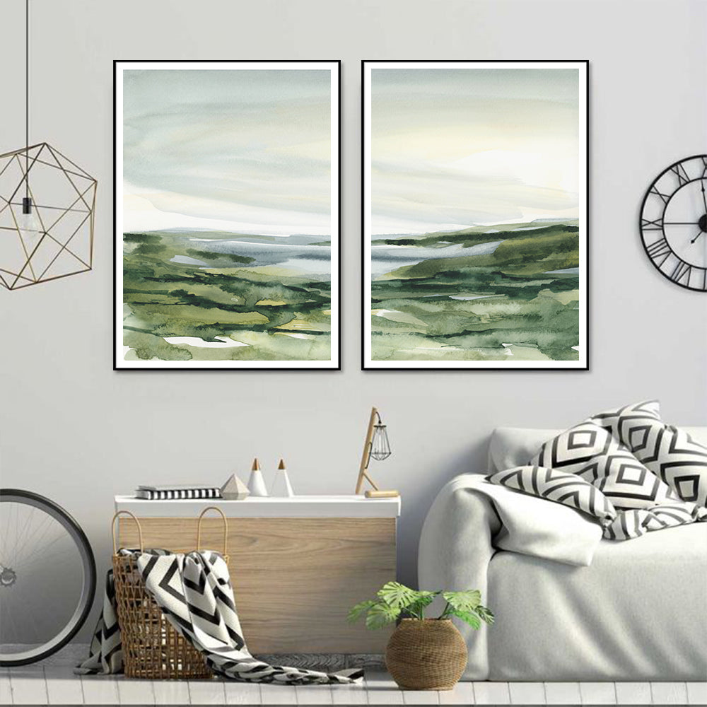 Serene Scenes Set Of 2 Black Frame Canvas 50cmx70cm