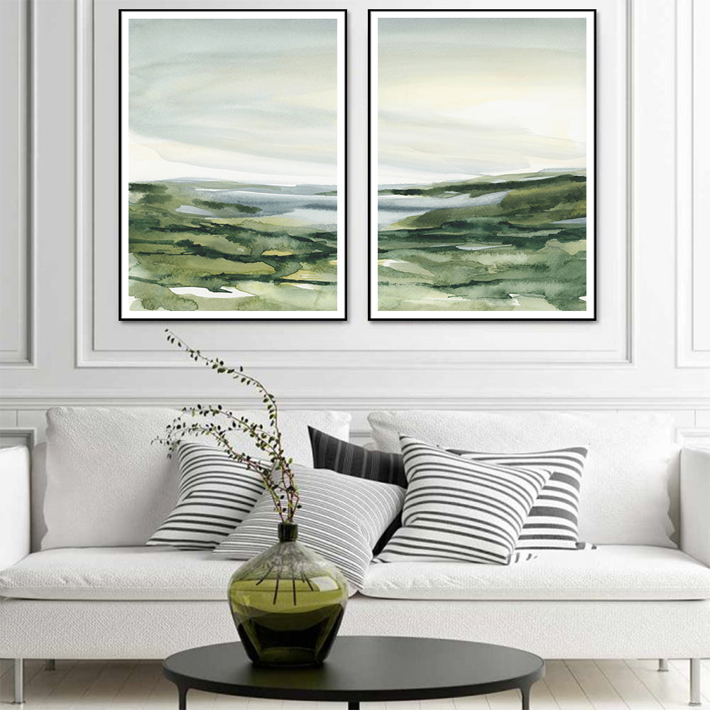 Serene Scenes Set Of 2 Black Frame Canvas 50cmx70cm