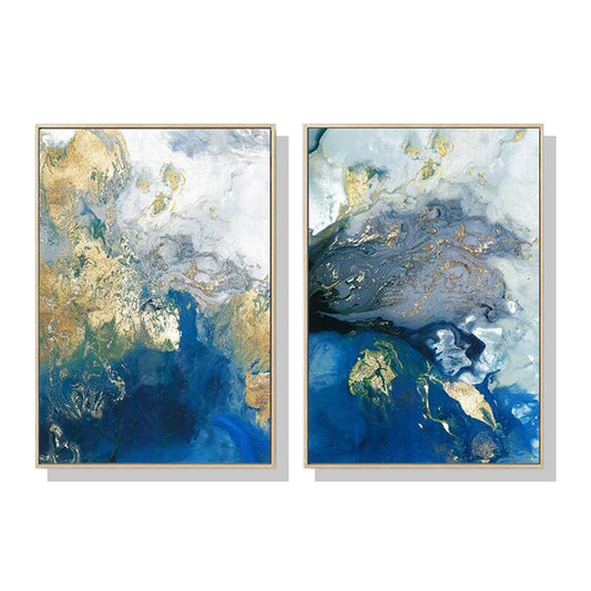 What do YOU See? Space Dreams Set Of 2 Gold Framed Canvas 40cmx60cm