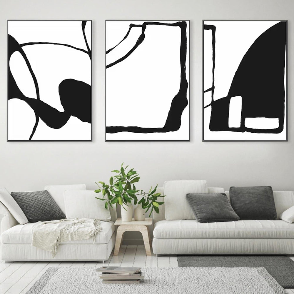 What Do YOU See? Peeking Through Set Of 3 Black Framed Canvas 80cmx120cm