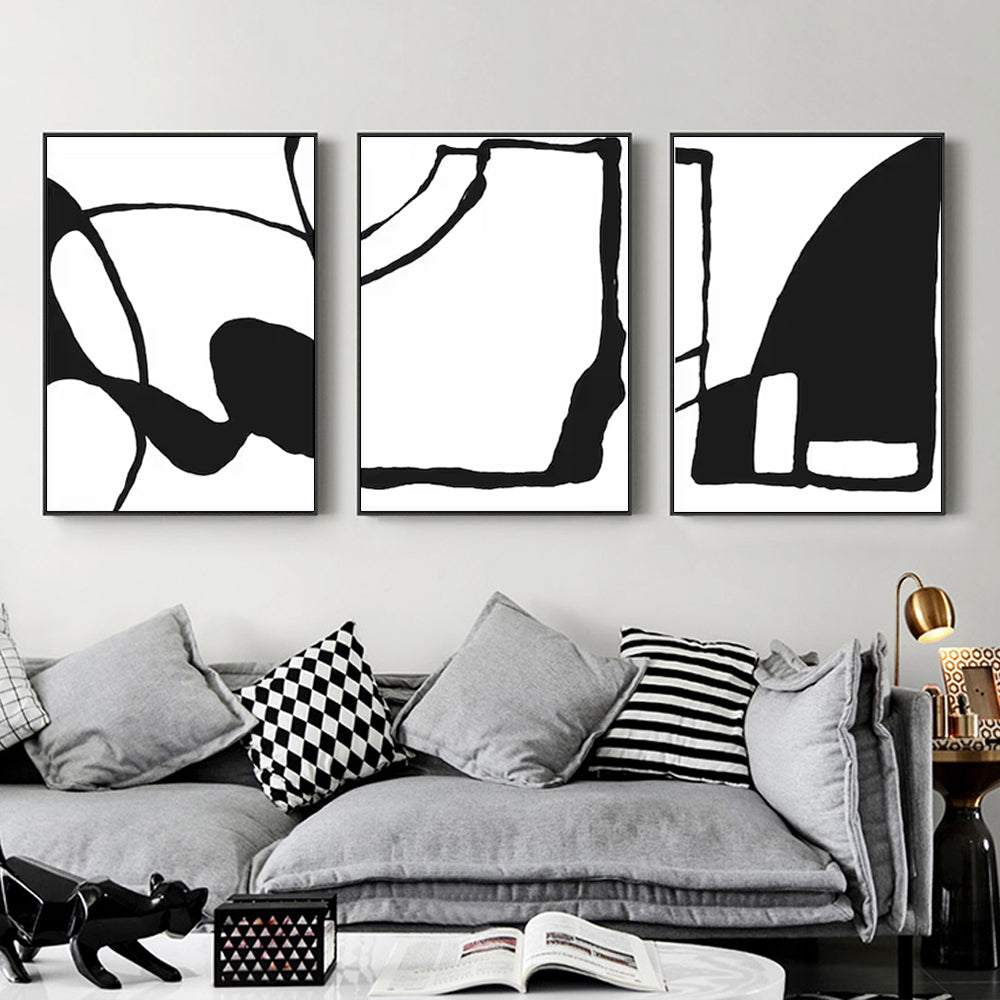 What Do YOU See? Peeking Through Set Of 3 Black Framed Canvas 80cmx120cm