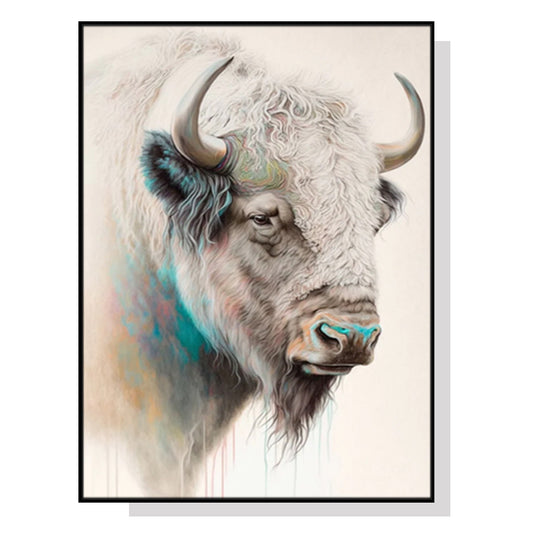 American Bison Black Framed Canvas 70cmx100cm