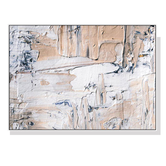 Contemporary Abstract White Framed Canvas 90cmx135cm