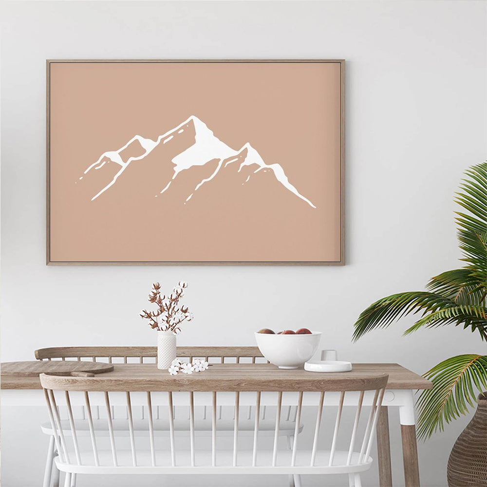 Snow Capped Peaks Set Of 3 White Framed Canvas 80cmx120cm