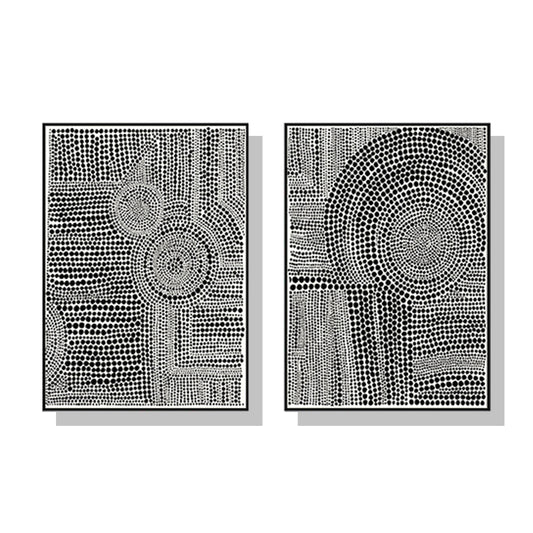 Lost In The Maze Set Of 2 Black Frame Canvas 80cmx120cm