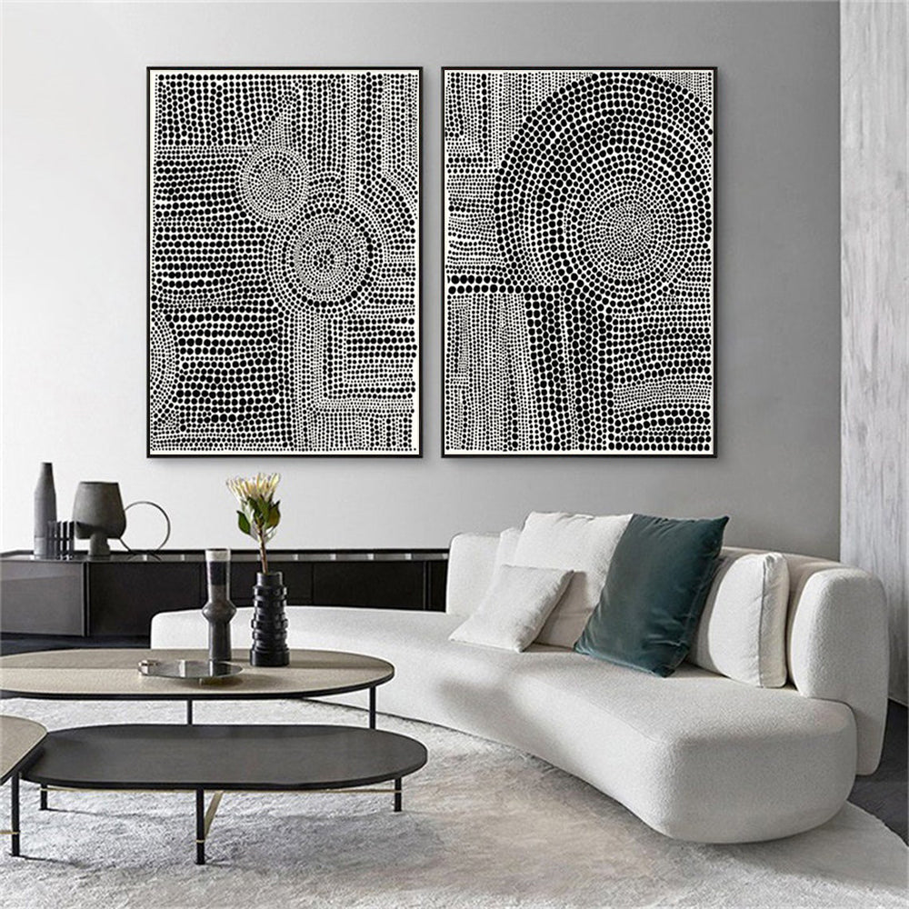 Lost In The Maze Set Of 2 Black Frame Canvas 80cmx120cm