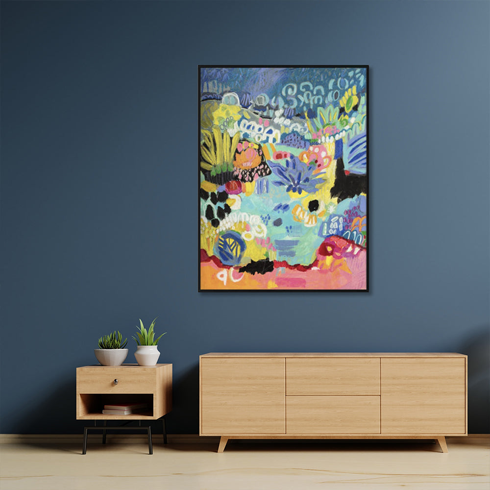 Crazy Lake Black Framed Canvas 100cmx150cm