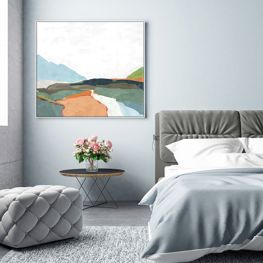 The Hills Are Alive White Framed Canvas 90cmx90cm